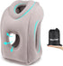 Grey TravelKit cervical travel pillow with ergonomic 45° support for neck comfort during trips.