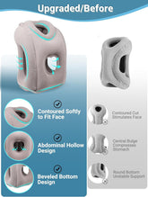 Gray TravelKit cervical travel pillow with ergonomic 45° support for neck comfort during travel.