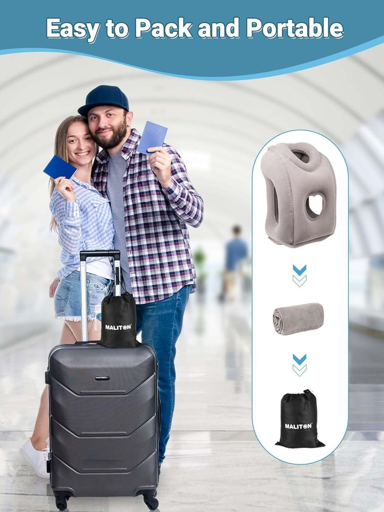 Gray ergonomic cervical travel pillow from TravelKit with 45° support, designed for comfortable neck support during travel.